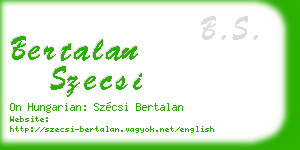 bertalan szecsi business card