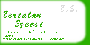 bertalan szecsi business card